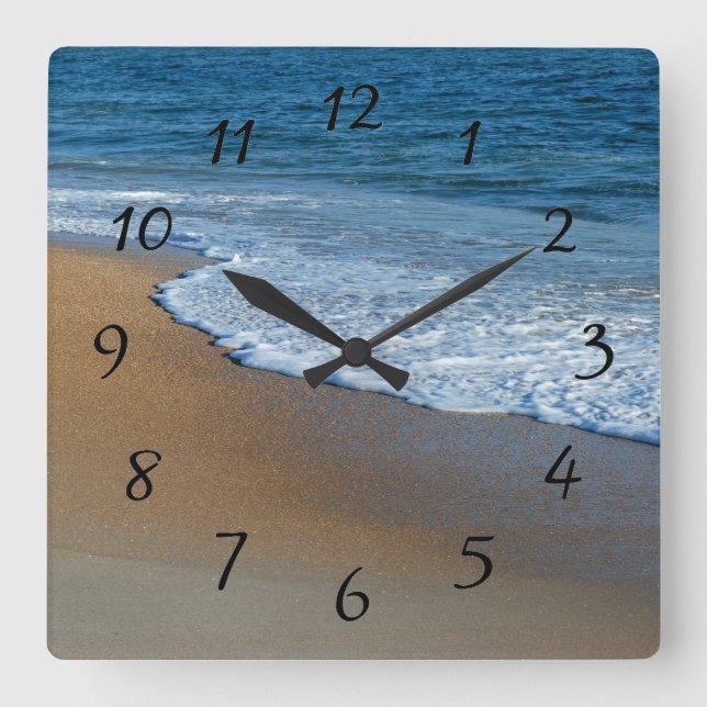 Relógio Quadrado Ondas do Oceano (Frente)