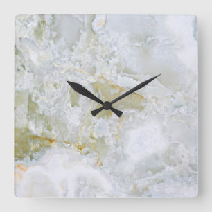 Relógio Quadrado Onyx Stone Pattern Acrylic Wall Clock