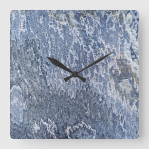 Relógio Quadrado Onyx Stone Pattern Acrylic Wall Clock