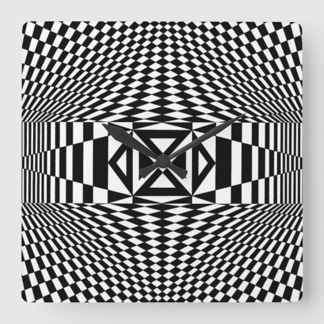 Relógio Quadrado OP -Art nº 12 em Emporio Moffa (Frente)