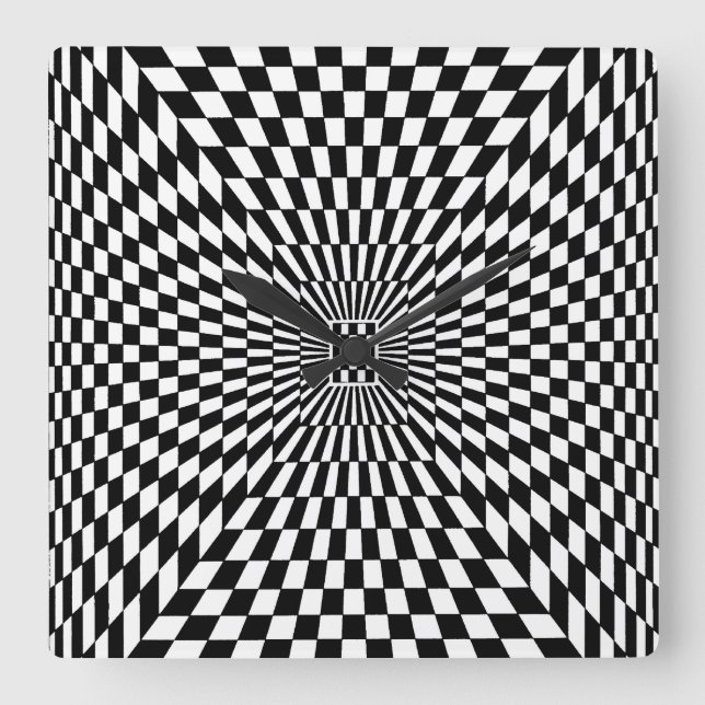 Relógio Quadrado OP -Art nº 8 em Emporio Moffa (Frente)