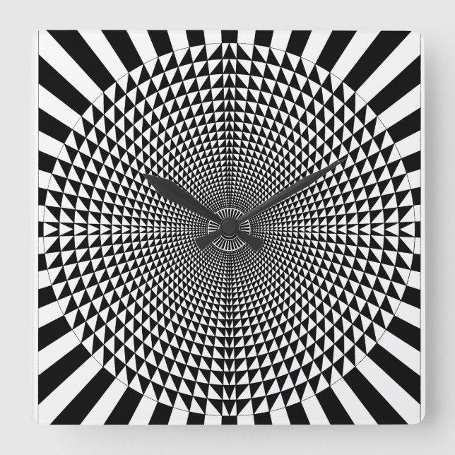 Relógio Quadrado OP -Art nº 9 em Emporio Moffa (Frente)