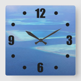 Relógio Quadrado Opinião aérea do oceano exótico das ilhas de