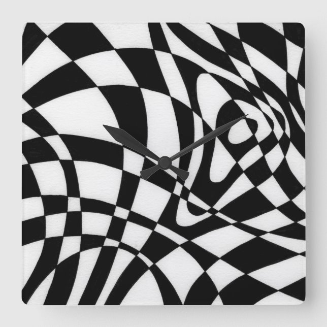 Relógio Quadrado Óptica nº 1 de Michael Moffa c1991 (Frente)