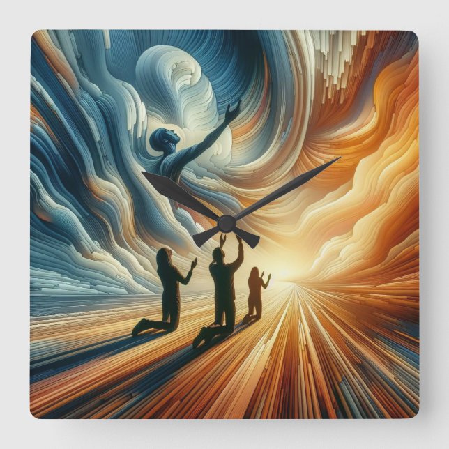 Relógio Quadrado Orações eternos (Frente)