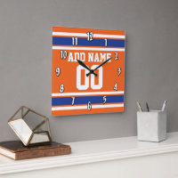 Orange Blue Sports Jersey com nome e número