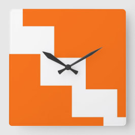 Relógio Quadrado Orange Chevron Wall Clock