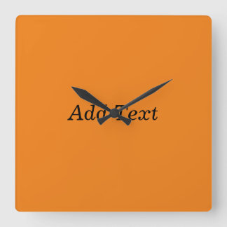 Relógio Quadrado Orange Create Your Own Add Text Custom