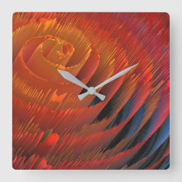 Relógio Quadrado Orange Vortex Sci-Fi