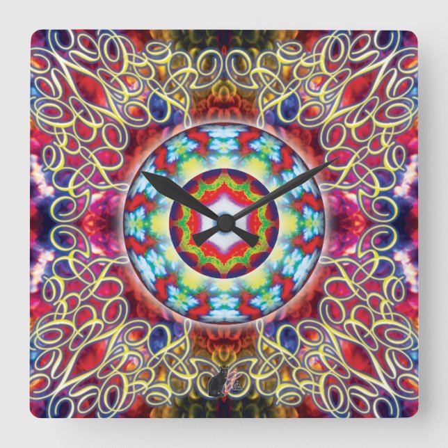 Relógio Quadrado Orbz Kaleid (Frente)