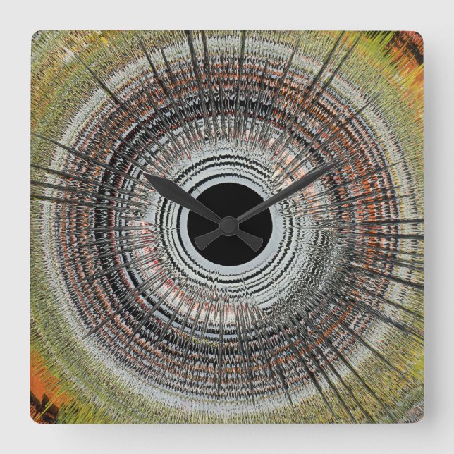 Relógio Quadrado Original spin art (Frente)