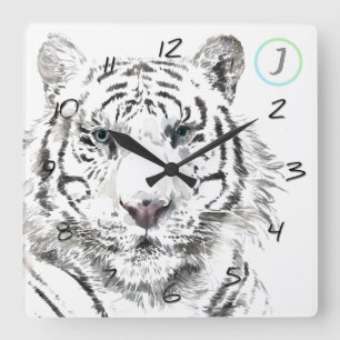 Relógio Quadrado Original Tiger Watercolor Chinês Zodiac Aniversá