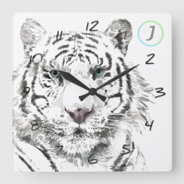 Relógio Quadrado Original Tiger Watercolor Chinês Zodiac Aniversári