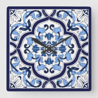 Ornamentado Azul Floral Mediterrâneo Azulejo Sicil