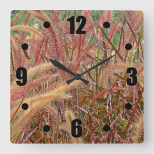 RELÓGIO QUADRADO ORNAMENTAL GRASSES: COLOR TEXTURE AND MOVEMENT