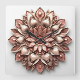 Relógio Quadrado ornamento estilo mandala