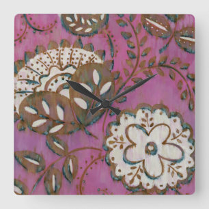 Relógio Quadrado Ornamento radiante I