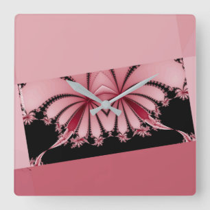 Relógio Quadrado Orquídea do Jardim Fractal