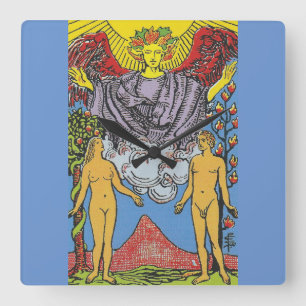 Relógio Quadrado Os Amantes Tarot Card Começam A Ler