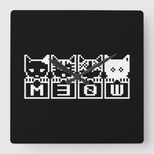 RELÓGIO QUADRADO OS GATOS DE 8 BITS M30W