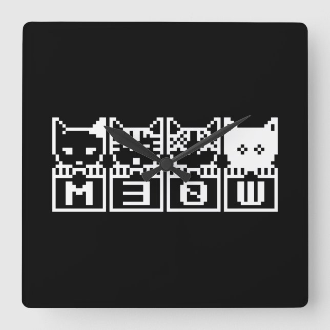 RELÓGIO QUADRADO OS GATOS DE 8 BITS M30W (Frente)