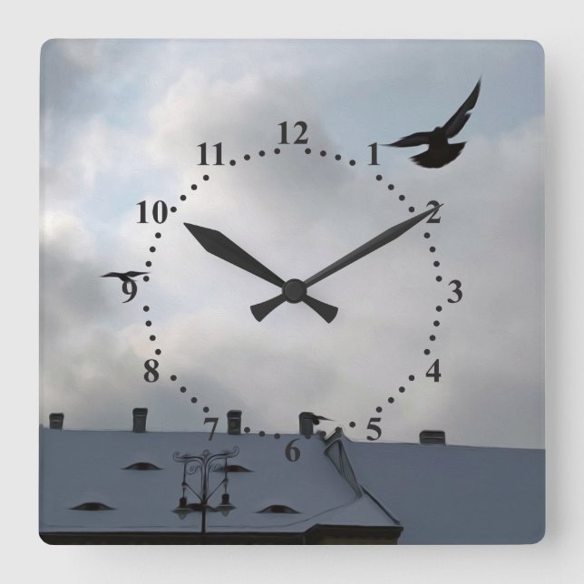 Relógio Quadrado Os olhos da cidade (Frente)