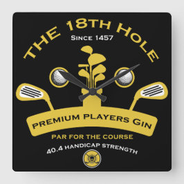 Relógio Quadrado Os presentes de golfe do 18º Golfe Engraçados