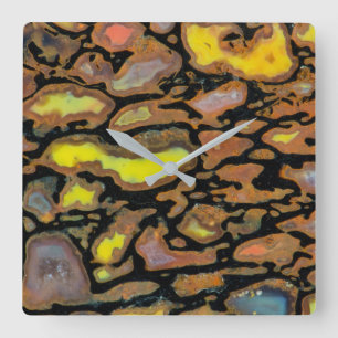 Relógio Quadrado Osso Dinossauro Multicolorido