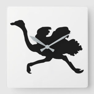 Relógio Quadrado Ostrich Silhouette