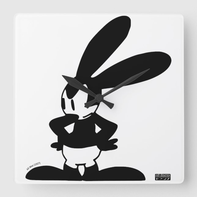 Relógio Quadrado Oswald - Angry (All Wet, 1927) (Frente)