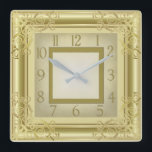 Relógio Quadrado Ouro Art Deco<br><div class="desc">design excelente. Você vai adorar como os outros. Esteja livre para usar este design para outro produto ou para adicionar seu texto. Obrigado. Siga-me para mais. Tenha um bom dia.</div>