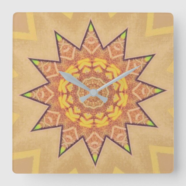 Relógio Quadrado Ouro Brown Star (Frente)