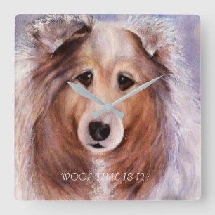 Relógio Quadrado Ouro COLLIE AMIGÁVEL