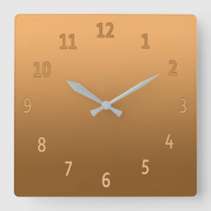 Relógio Quadrado Ouro Colorido Simples Gradiente