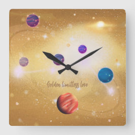 Relógio Quadrado Ouro Limitada