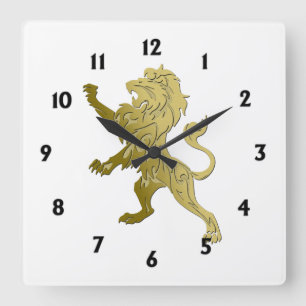 Relógio Quadrado Ouro Royal Lion