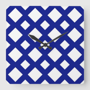 Relógio Quadrado Ouros brancos no Marinho