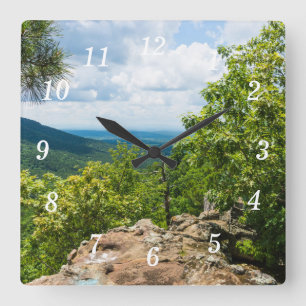 Relógio Quadrado Ozark National Forest Cliff View Wall Clock