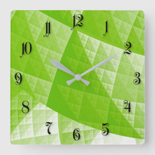 Relógio Quadrado padrão abstrato de verde