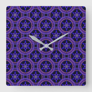 Relógio Quadrado Padrão Abstrato Floral Moderno Boho Elegante #505