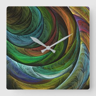 Relógio Quadrado Padrão de Abstrato de Arte Moderna com Glória de C