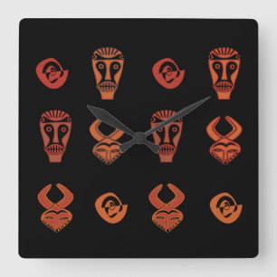 Relógio Quadrado padrão de animais africanos