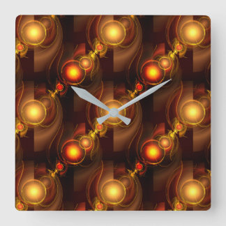 Relógio Quadrado Padrão de Arte Abstrata Boho Elegante Moderno Dour
