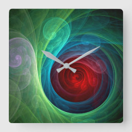 Relógio Quadrado Padrão de cor de Abstrato de arte flexível de temp