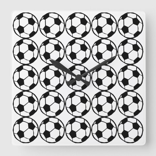 Relógio Quadrado Padrão de futebol (Frente)