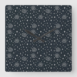 Relógio Quadrado Padrão de galáxia