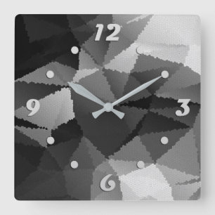 Relógio Quadrado Padrão de mosaico preto e branco