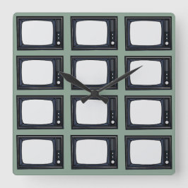 Relógio Quadrado Padrão de TV retrô clássico antigo