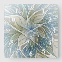 Padrão Floral Sonho Abstrato Caqui Azul Fractal