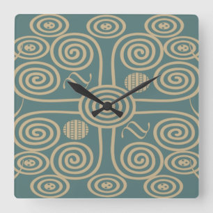 Relógio Quadrado Padrão geométrico abstrato moderno elegante e sofi
